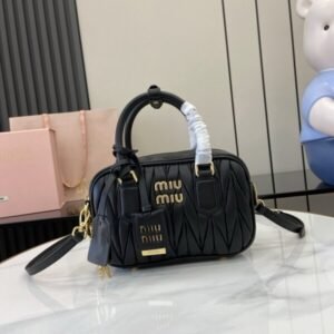 Miu Miu Small Arcadie Bag Black Gold