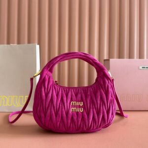 Miu Miu Small Wander Bag Deep Fuchsia Suede
