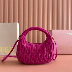 Alternative view of Miu Miu Small Wander Bag Deep Fuchsia Suede