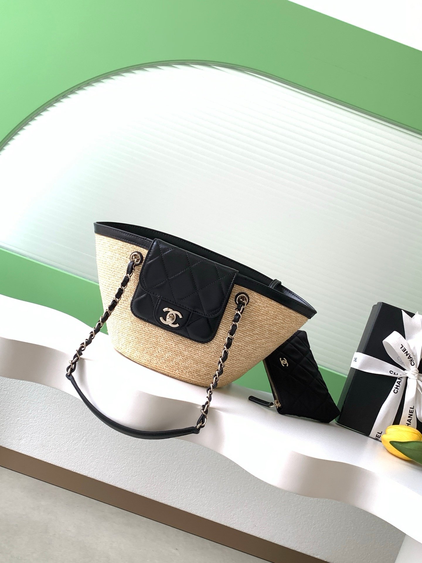 Chanel Braided Small Tote Bag in Black