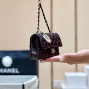 Alternative view of Chanel Mini Flap Charm Bag Dark Brown