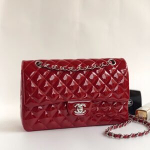 Alternative view of Chanel Flap Bag Red Patent with Silver