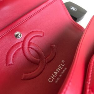 Alternative view of Chanel Flap Bag Red Silver in Medium