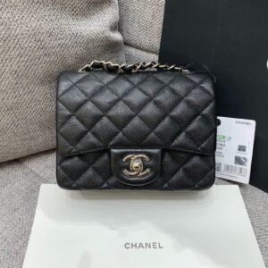 Alternative view of Chanel Mini Square Classic Flap Bag Black Silver