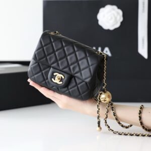 Alternative view of Chanel Mini Square Classic Flap Bag Black Gold