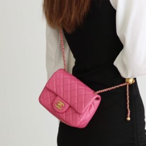 Alternative view of Chanel Mini Square Classic Flap Bag Pink Gold