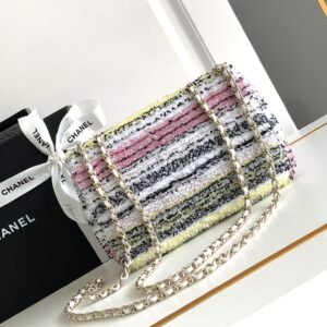Alternative view of Chanel Flap Bag White Multicolor Sequin Light Gold Hardware