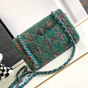 Alternative view of Chanel Flap Bag Wool Tweed in Blue Green