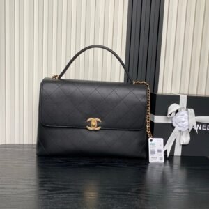 Chanel Top Handle Bag in Black Gold