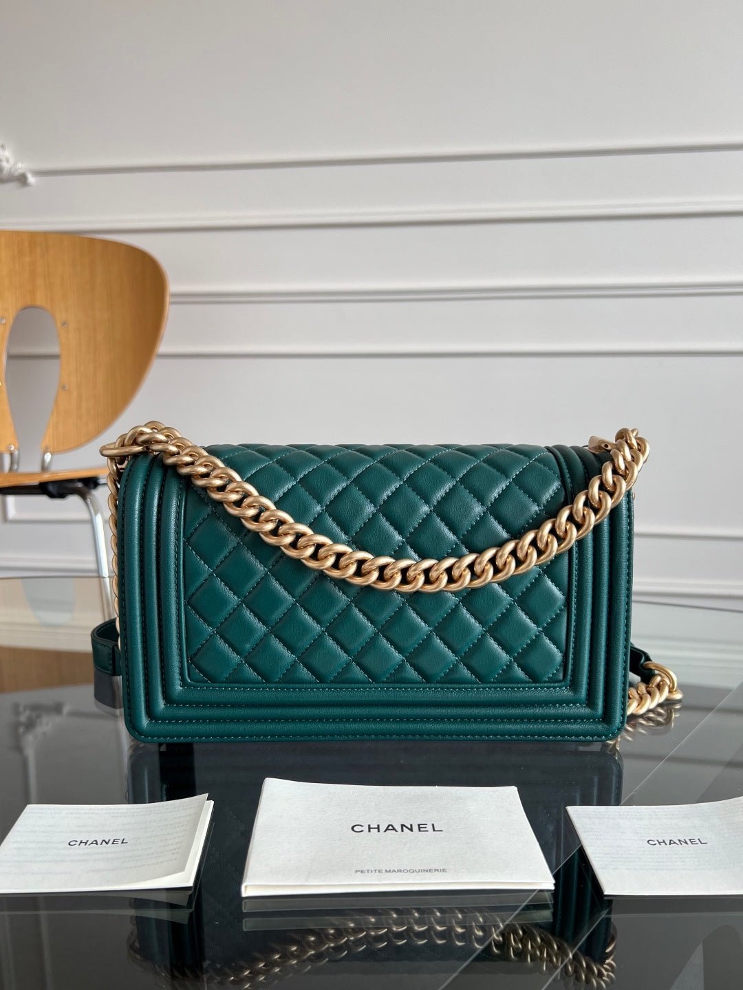 Chanel Boy Bag Green Gold - Afbeelding 2