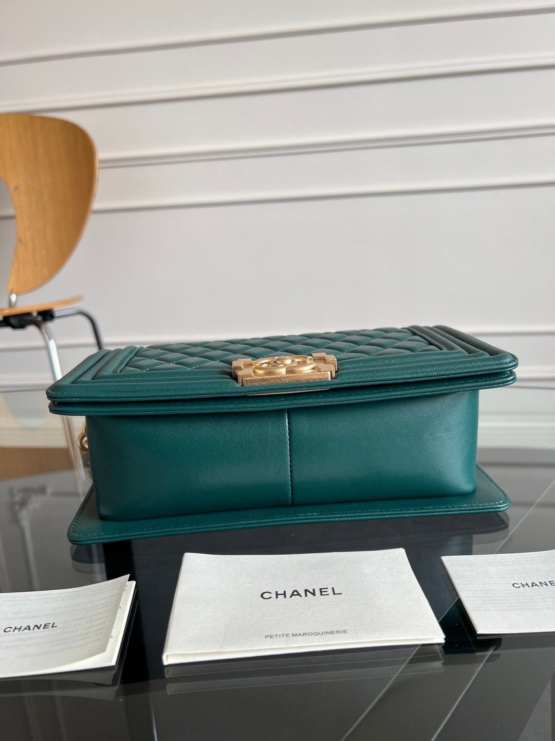 Chanel Boy Bag Green Gold - Afbeelding 3