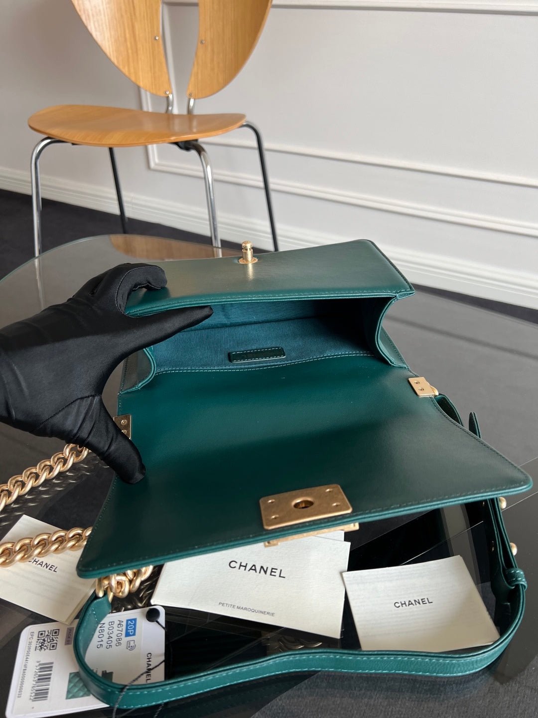 Chanel Boy Bag Green Gold - Afbeelding 5