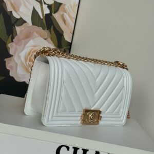 Alternative view of Chanel Boy Bag White Gold