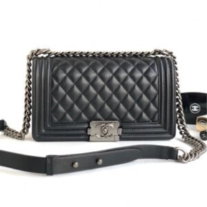 Chanel Boy Bag Black Silver
