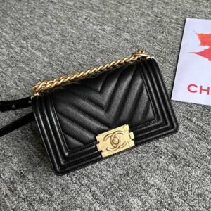 Chanel Boy Bag Black Gold