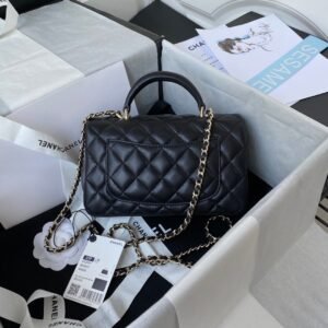Alternative view of Chanel Top Handle Bag Black Gold
