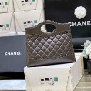 Alternative view of Chanel 31 Suede Bag Dark Taupe Gold