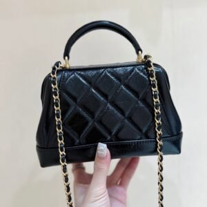 Alternative view of Chanel Top Handle Bag Black Gold