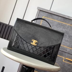 Chanel Briefcase Black Gold