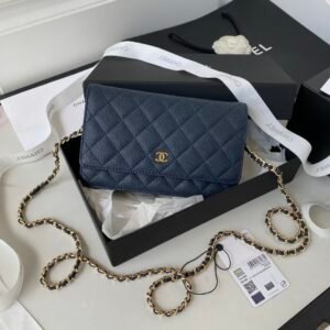Chanel Wallet on Chain (WOC) Blue Gold
