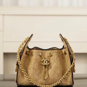 Chanel 25 Beige Raffia in Mini