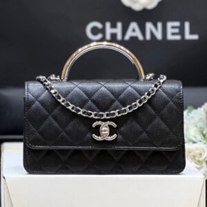 Chanel Clutch Black Silver