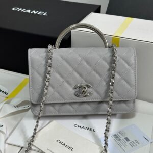 Chanel Clutch Grey Silver