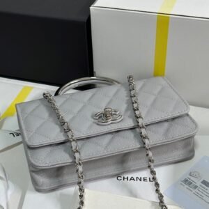 Alternative view of Chanel Clutch Grey Silver