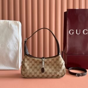 Gucci Jackie 1961 Brown Silver Canvas