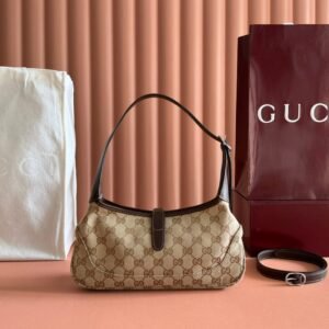 Alternative view of Gucci Jackie 1961 Brown Silver Canvas