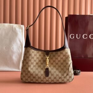 Gucci Jackie 1961 Brown Gold Canvas