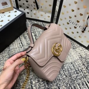 Alternative view of Gucci Marmont Mini Top Handle Beige Nude Gold