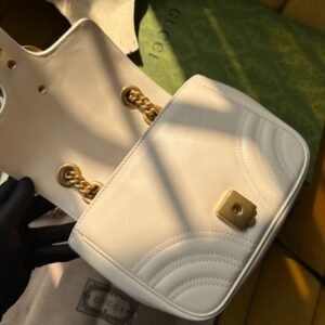 Alternative view of Gucci Marmont Square Bag White Gold