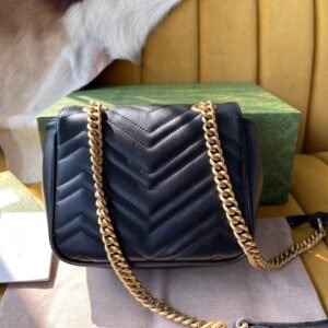 Alternative view of Gucci Marmont Square Bag Black Gold