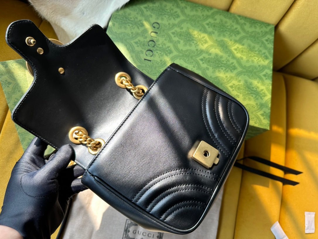 Gucci Marmont Square Bag Black Gold - Afbeelding 3