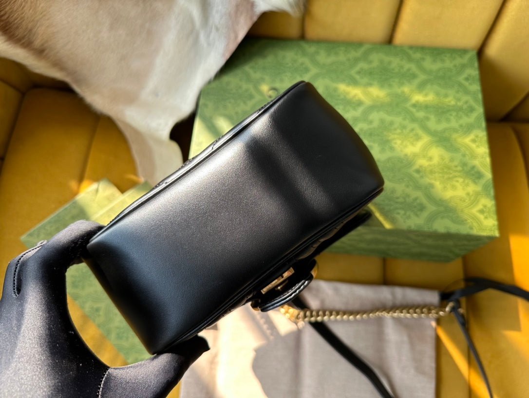 Gucci Marmont Square Bag Black Gold - Afbeelding 4
