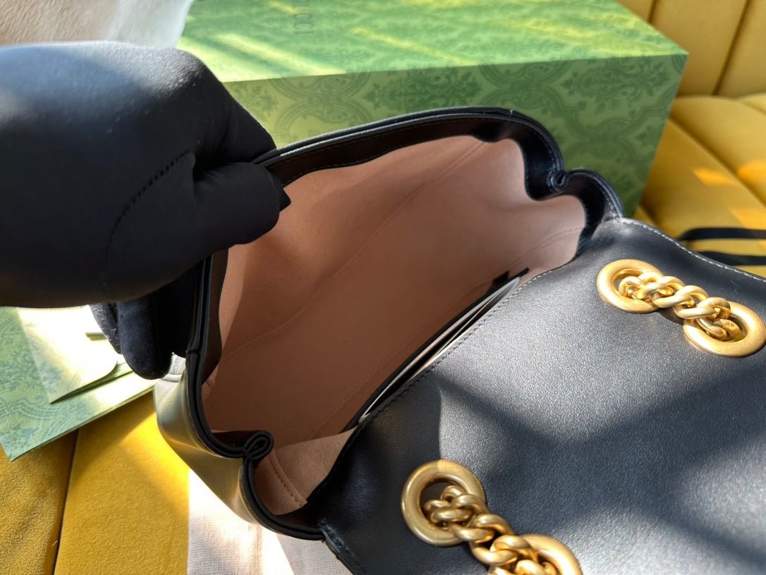 Gucci Marmont Square Bag Black Gold - Afbeelding 5