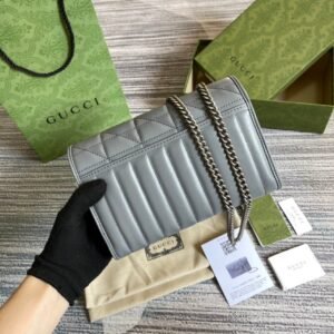 Alternative view of Gucci Marmont Wallet on Chain Grey Silver
