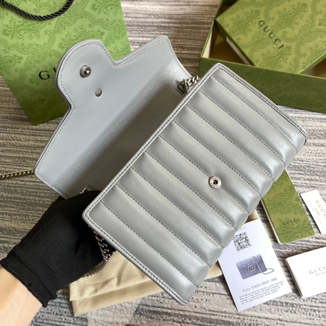 Gucci Marmont Wallet on Chain Grey Silver - Afbeelding 3