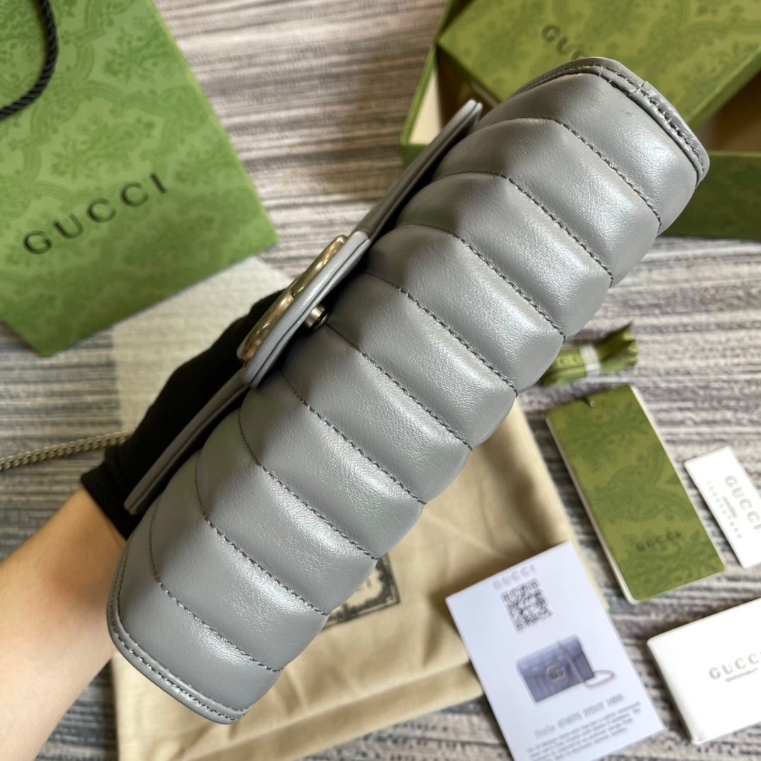 Gucci Marmont Wallet on Chain Grey Silver - Afbeelding 5