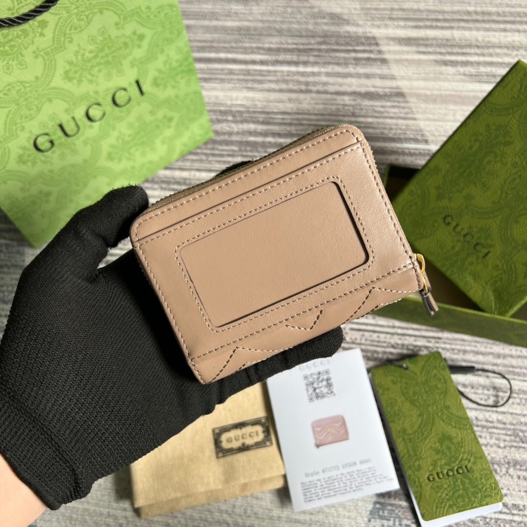 Gucci Marmont Mini Wallet Beige Gold - Afbeelding 3