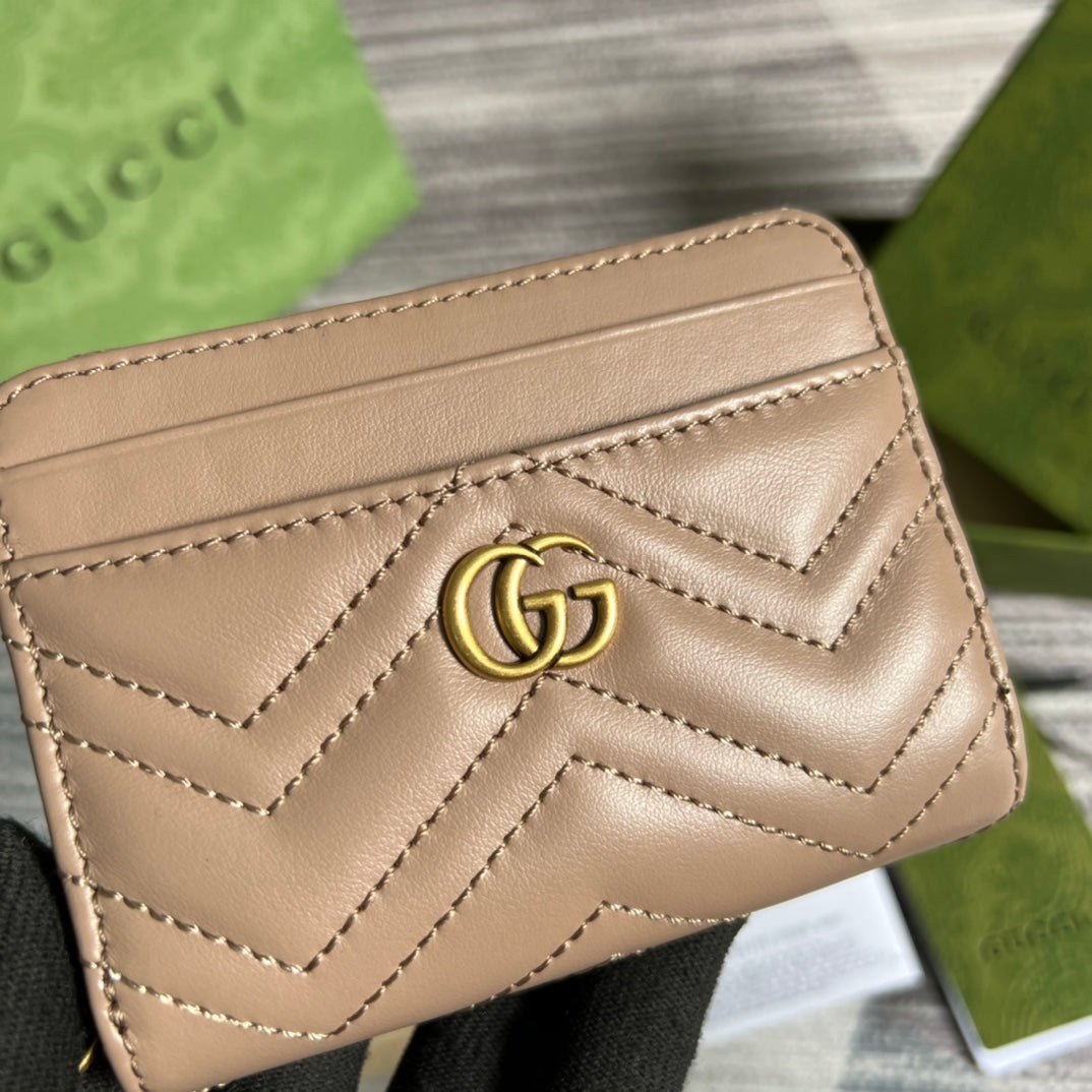 Gucci Marmont Mini Wallet Beige Gold - Afbeelding 4