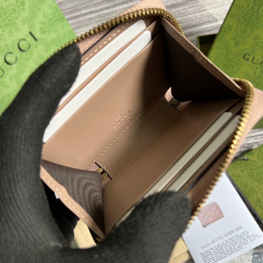 Gucci Marmont Mini Wallet Beige Gold - Afbeelding 5
