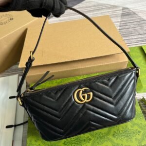 Alternative view of Gucci Marmont Handbag Black Gold