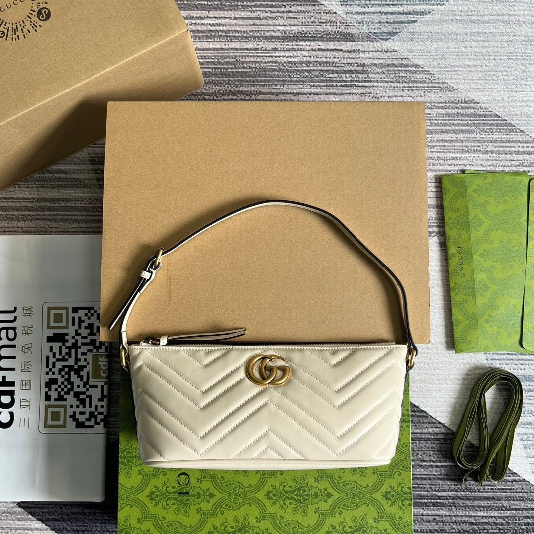 Gucci Marmont Handbag White Gold