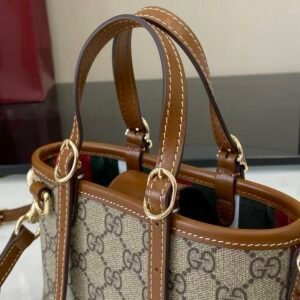 Alternative view of Gucci Emblem Mini Bag in Brown Beige Gold