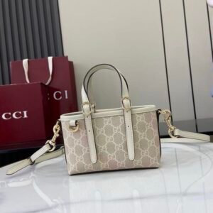 Gucci Emblem Mini Bag in Cream Gold