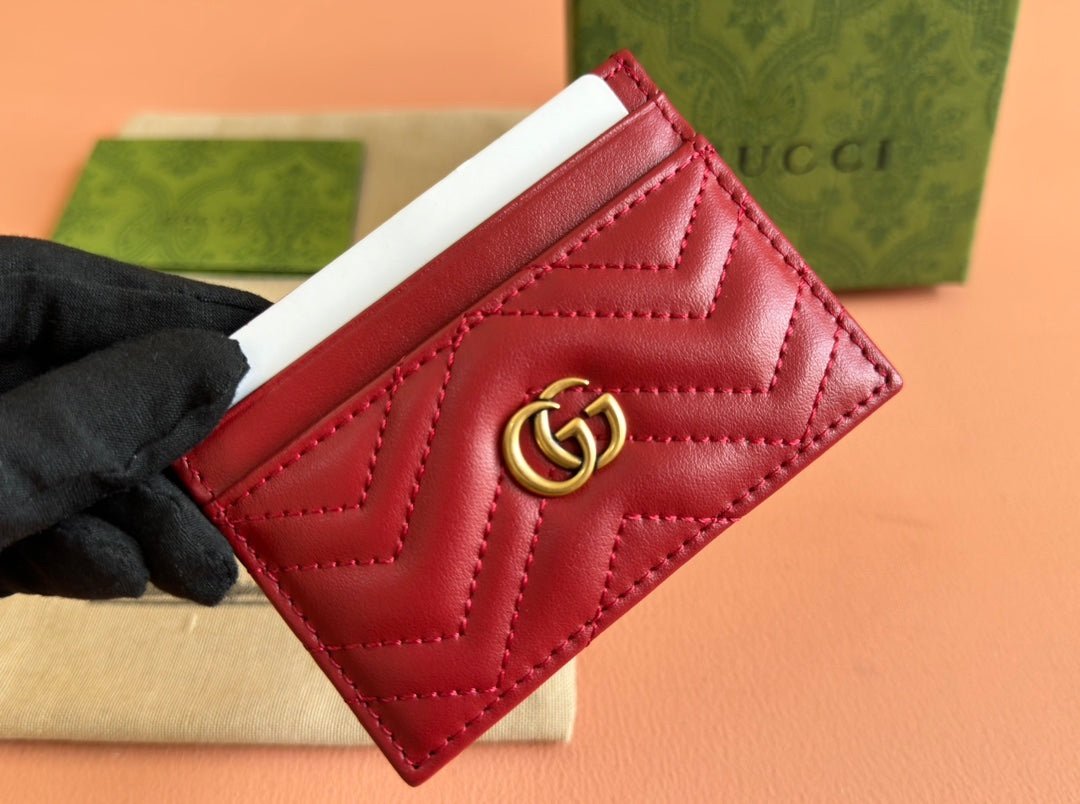 Gucci Marmont Card Holder Red Gold - Afbeelding 3