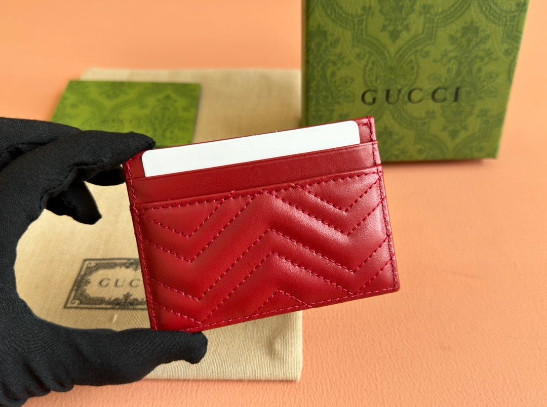Gucci Marmont Card Holder Red Gold - Afbeelding 4