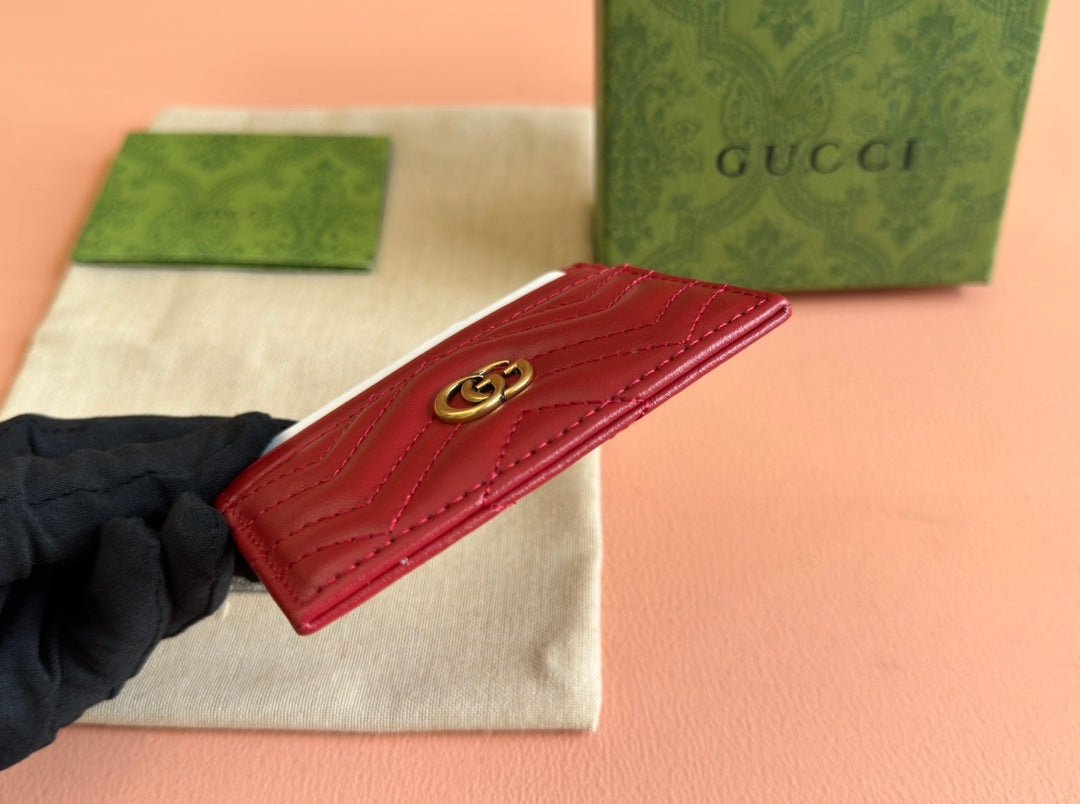 Gucci Marmont Card Holder Red Gold - Afbeelding 5
